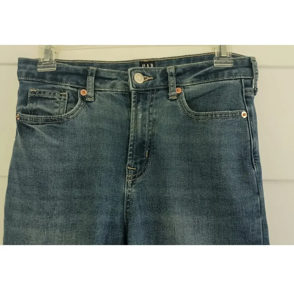 Gap Girls '70s Hi Rise flare Medium Wash blue  jeans Size 16 VGUC
